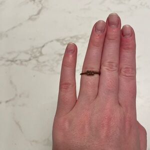 Raw multi stone herkimer diamond copper ring